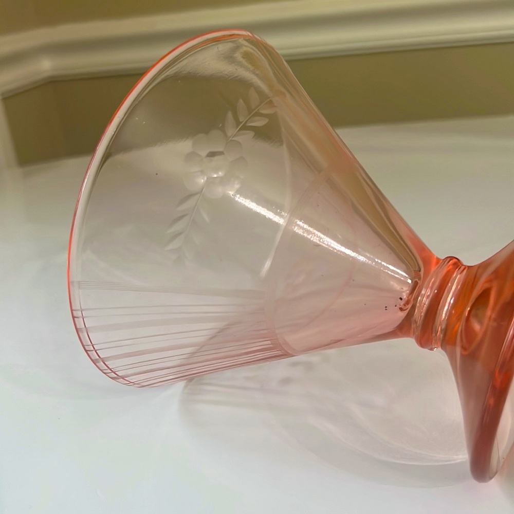 Pink Depression Glass Compote - Picture 6 of 6